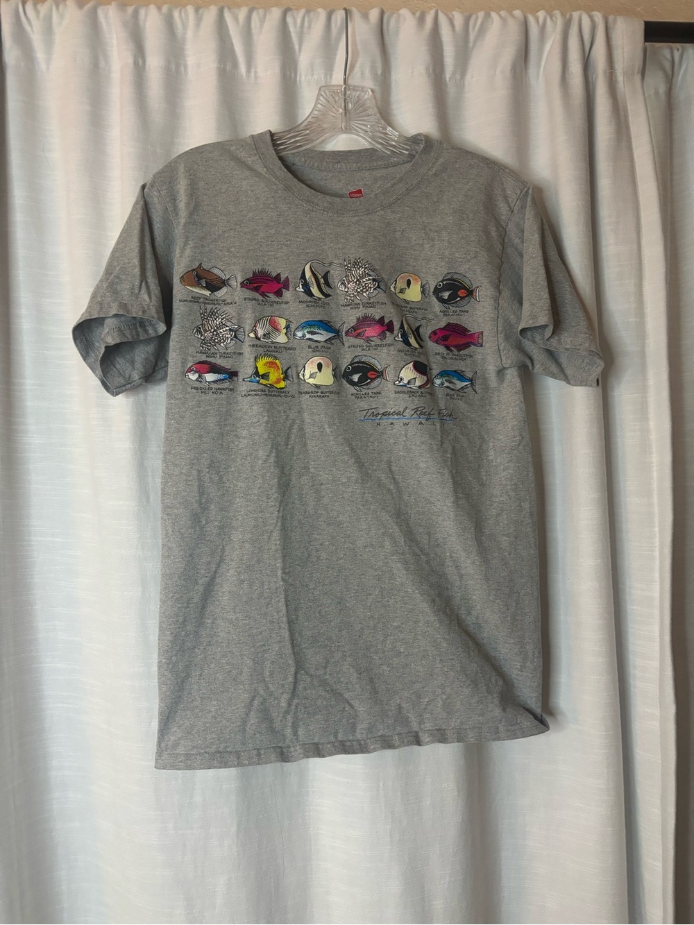 Hanes Gray Tropical Fish Graphic Tee
